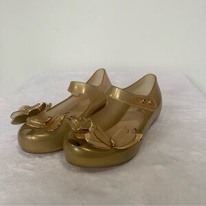 MINI MELISSA Ultragirl Butterfly Flat Gold Kids Shoes